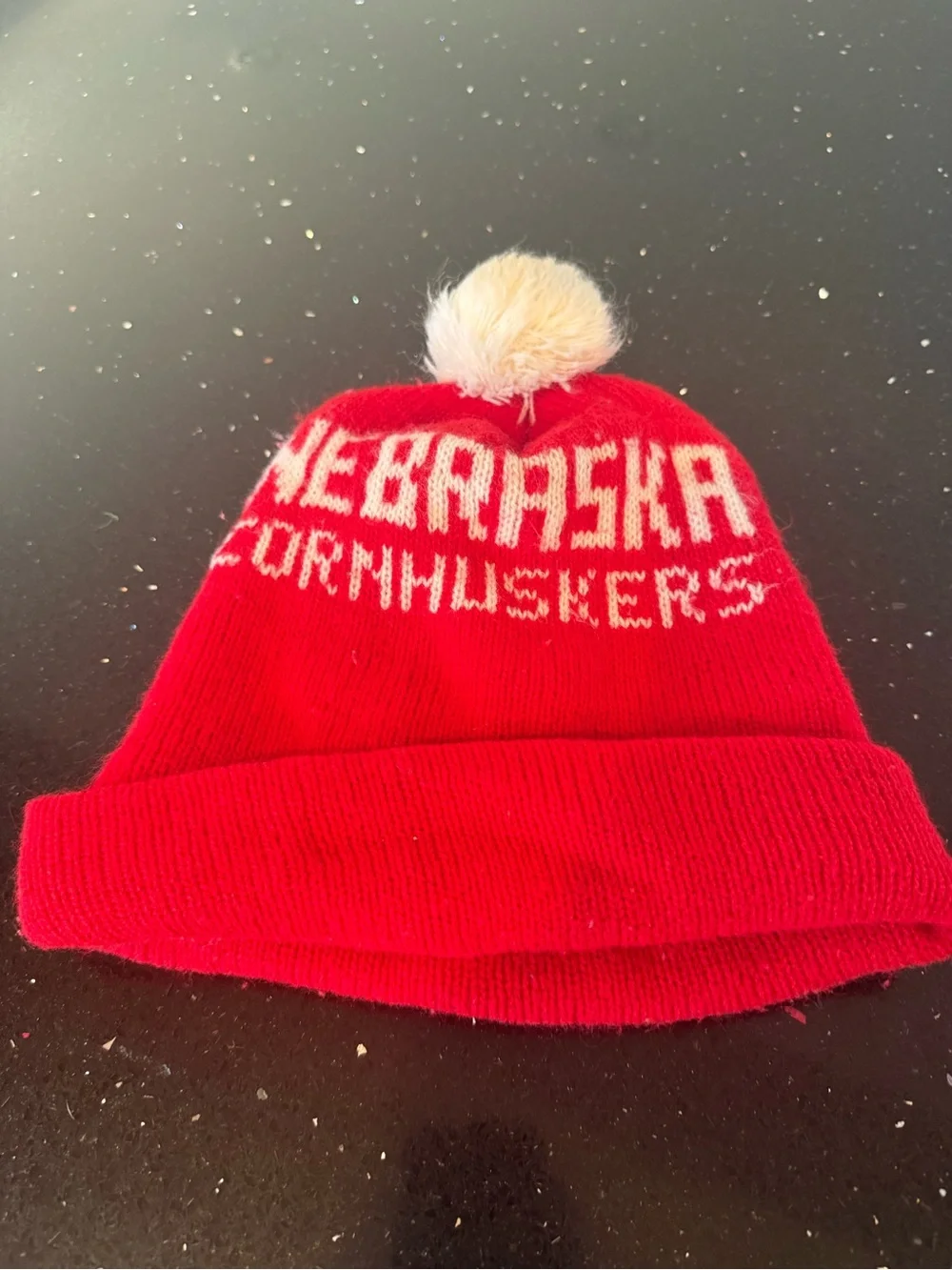 Nebraska Cornhuskers Red Pom Beanie